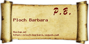 Ploch Barbara névjegykártya